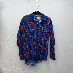Vintage Rattlesnake Wrangler Western Shirt Pearl Snap Button Up Shirt